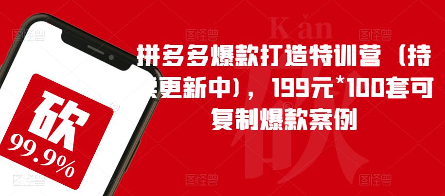 【副业项目6391期】拼多多爆款打造特训营（持续更新中)，199元*100套可复制爆款案例缩略图