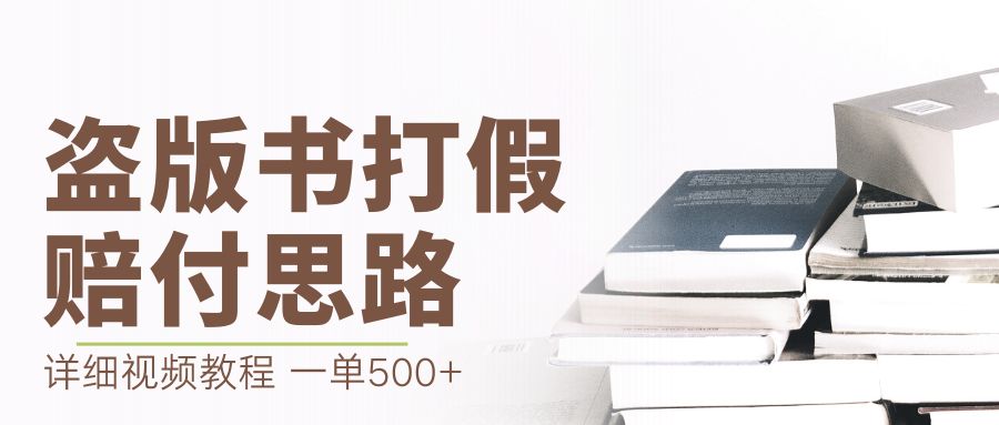 【副业项目6978期】最新盗版书赔付打假项目，一单利润500+【详细玩法视频教程】缩略图