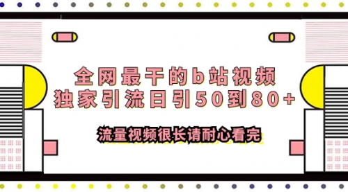 【副业项目8119期】全网最干的b站视频独家引流日引50到80+缩略图